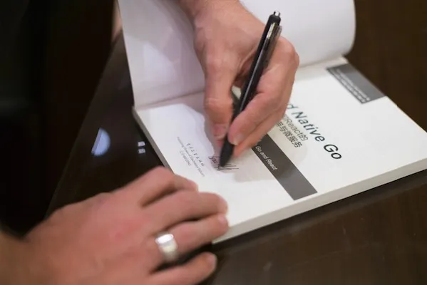 kevin sign on the book