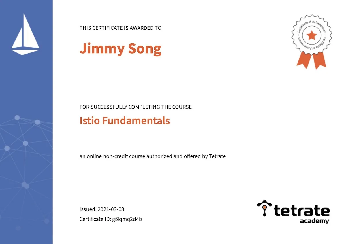 Tetrate Academy Istio Fundamentals Course